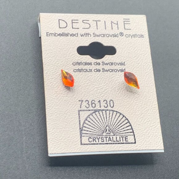 Destine Swavorski Crystal Stud Earrings By Crystallite - Picture 1 of 2